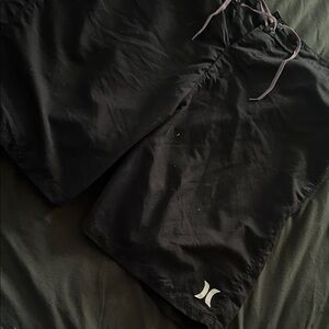 Hurley Black Board Shorts with Logo